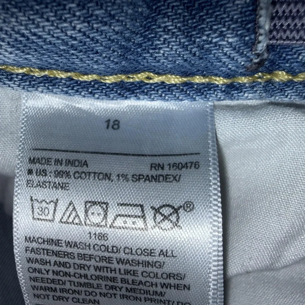 Old Navy Jeans Boys 18 Blue Skinny Built-In Tough Flex Adjustable Waist Denim